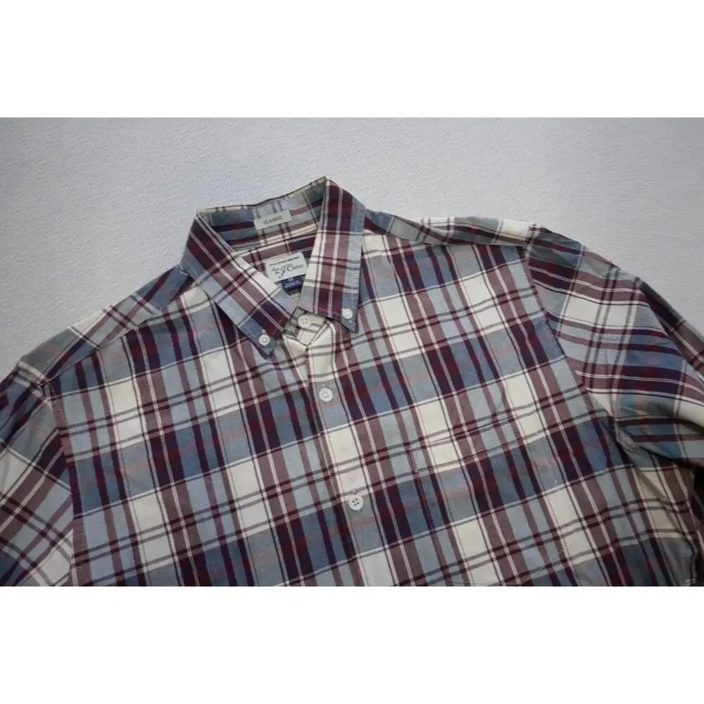 J Crew Classic Fit Dress Shirt Plaid Casual‎ Long Sleeve Mens Size Medium